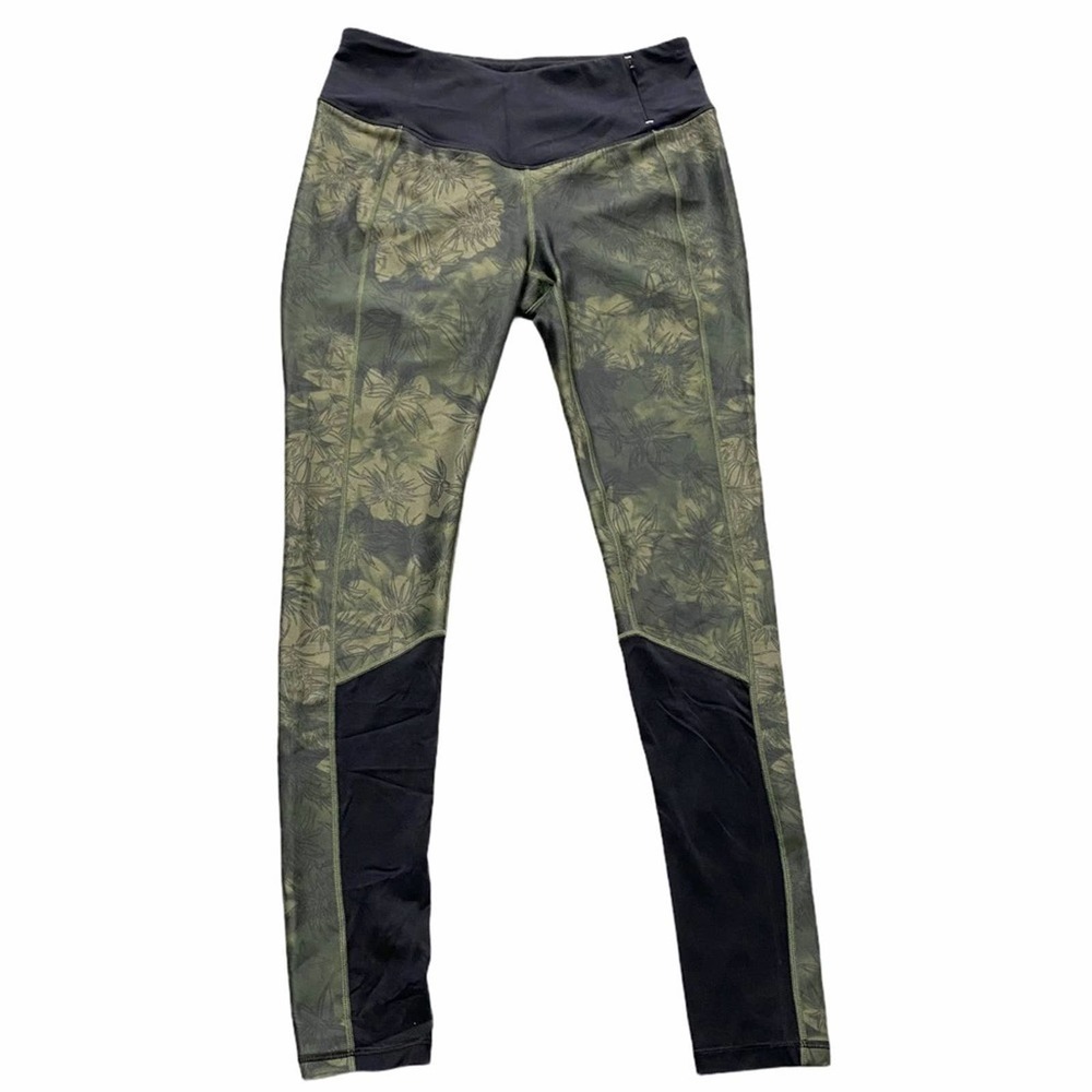 CALIA Flower leaf leggings size M green and black